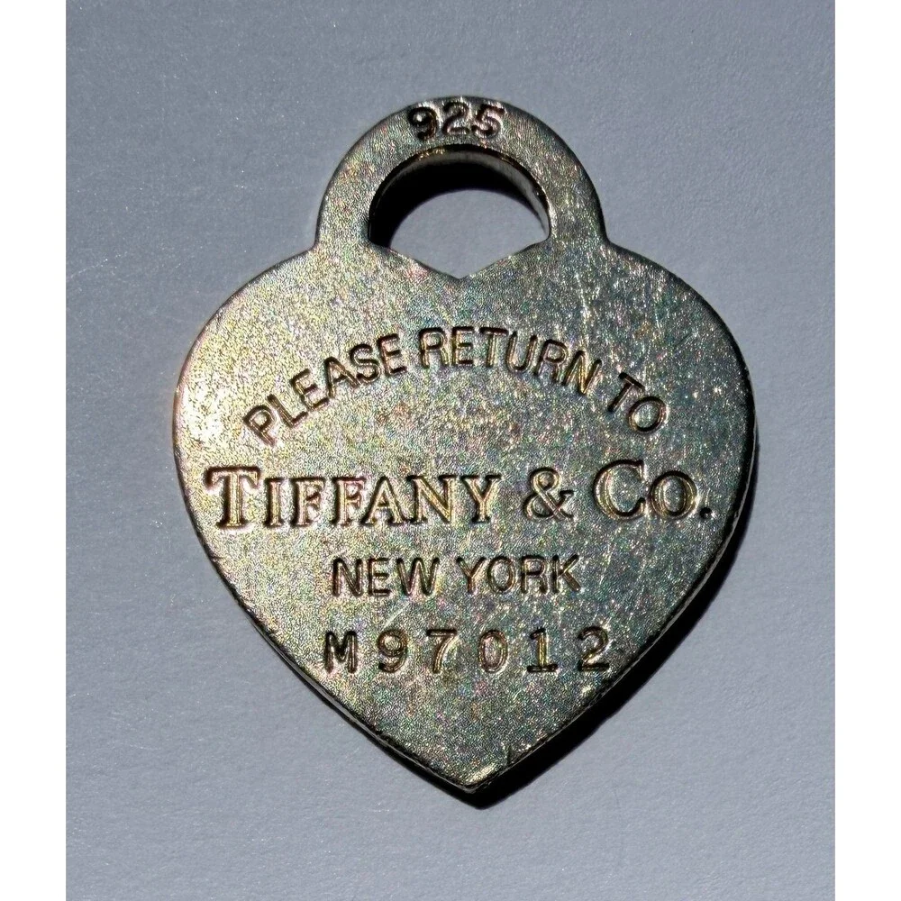 Tiffany & Co. Heart Tag Charm Pendant 925 Sterling Silver Serial Number